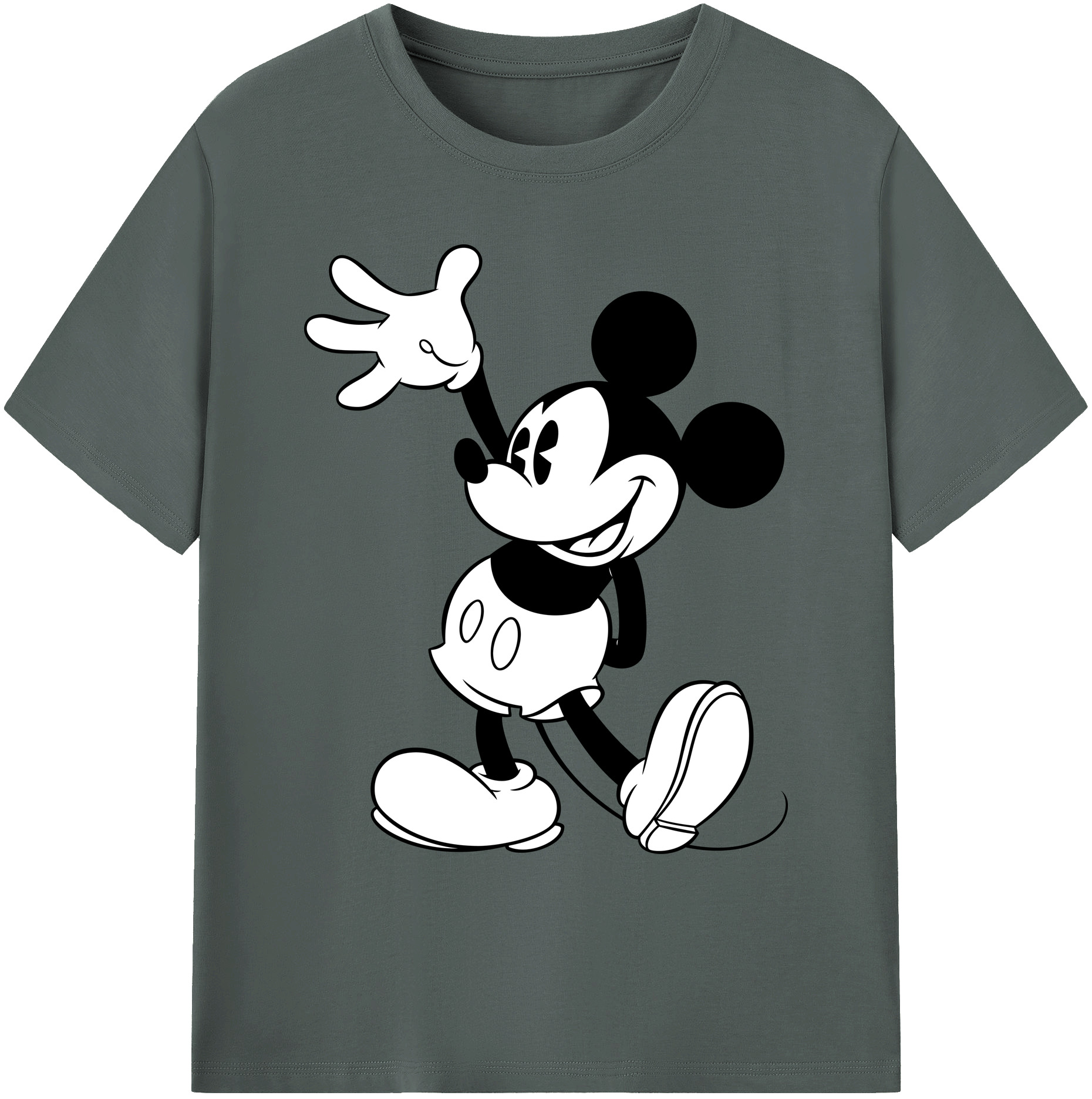 ミッキーマウス Mickey Mouse 綿100％ メンズ半袖Tシャツ｜肌触りやわらか＆通気性